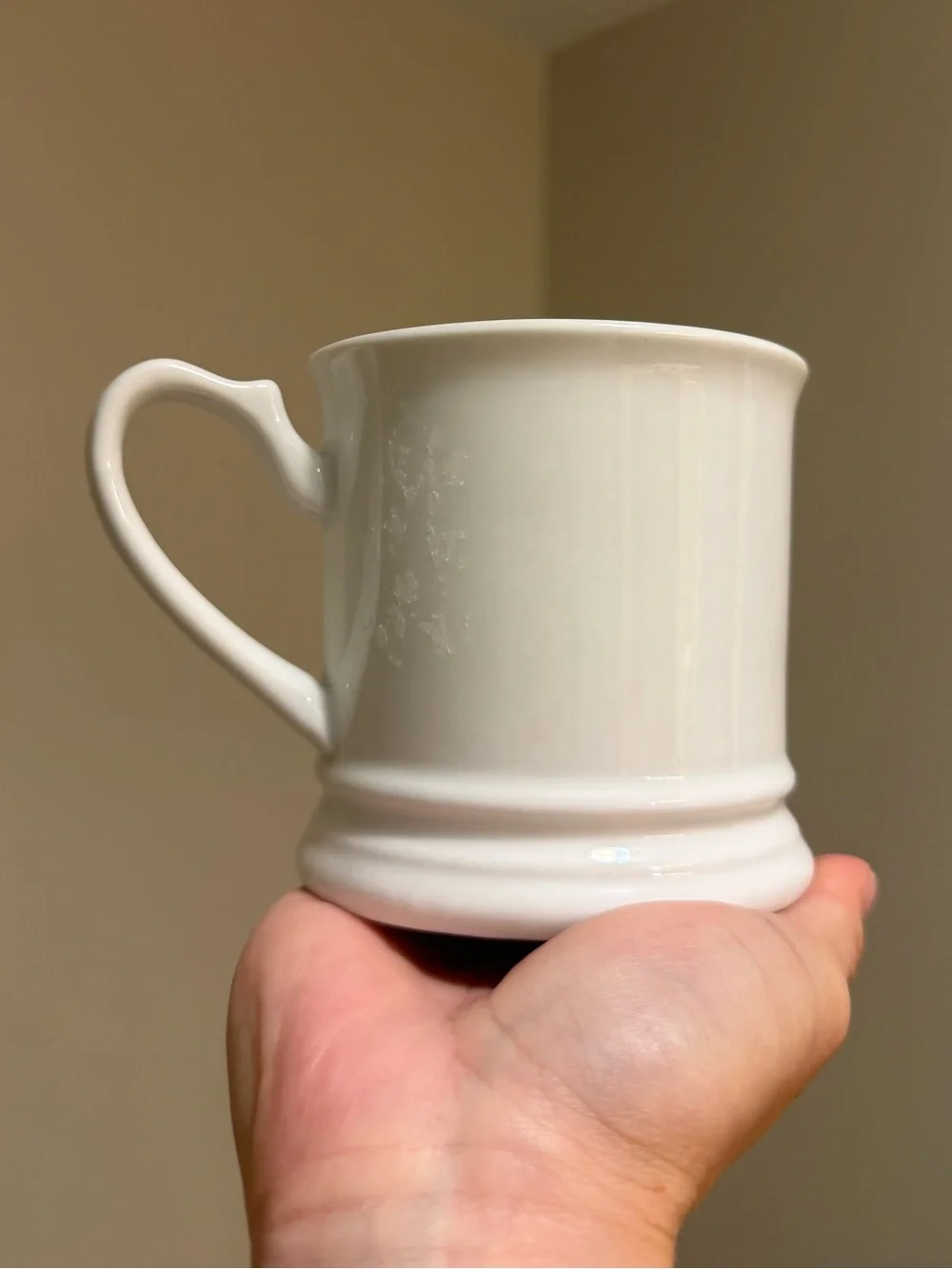 Williams Sonoma White Ceramic Monogram Letter L Coffee Tea Mug